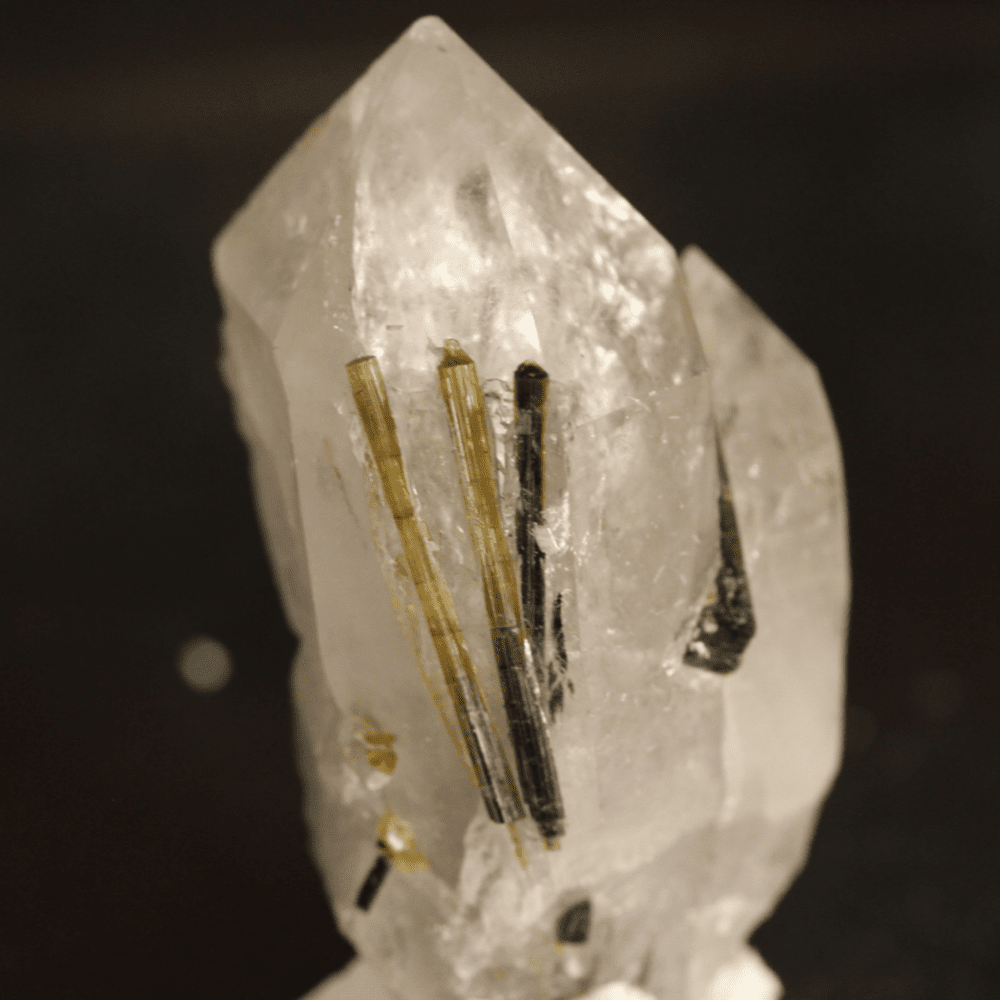 Bi color Tourmaline Crystal on Quartz