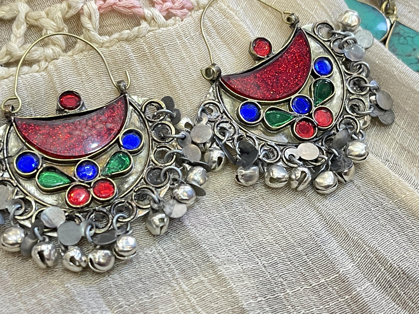 Afghan Tribal Kuchi Earrings | Vintage Earring | Antique Earrings - folkmarket