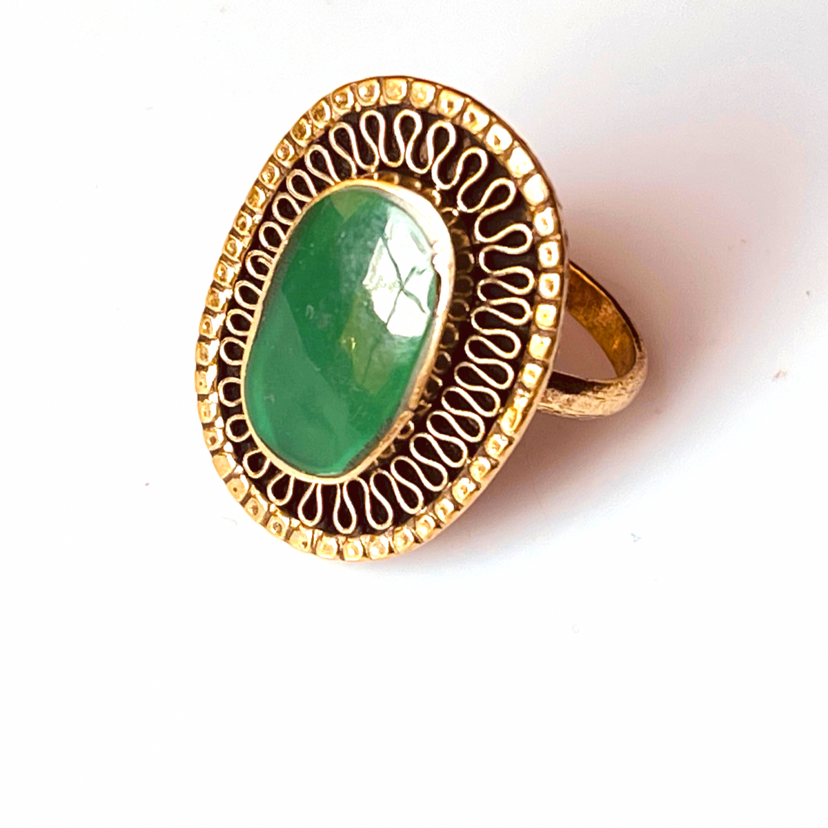 Green Turquoise Stone Vintage Ring for sale