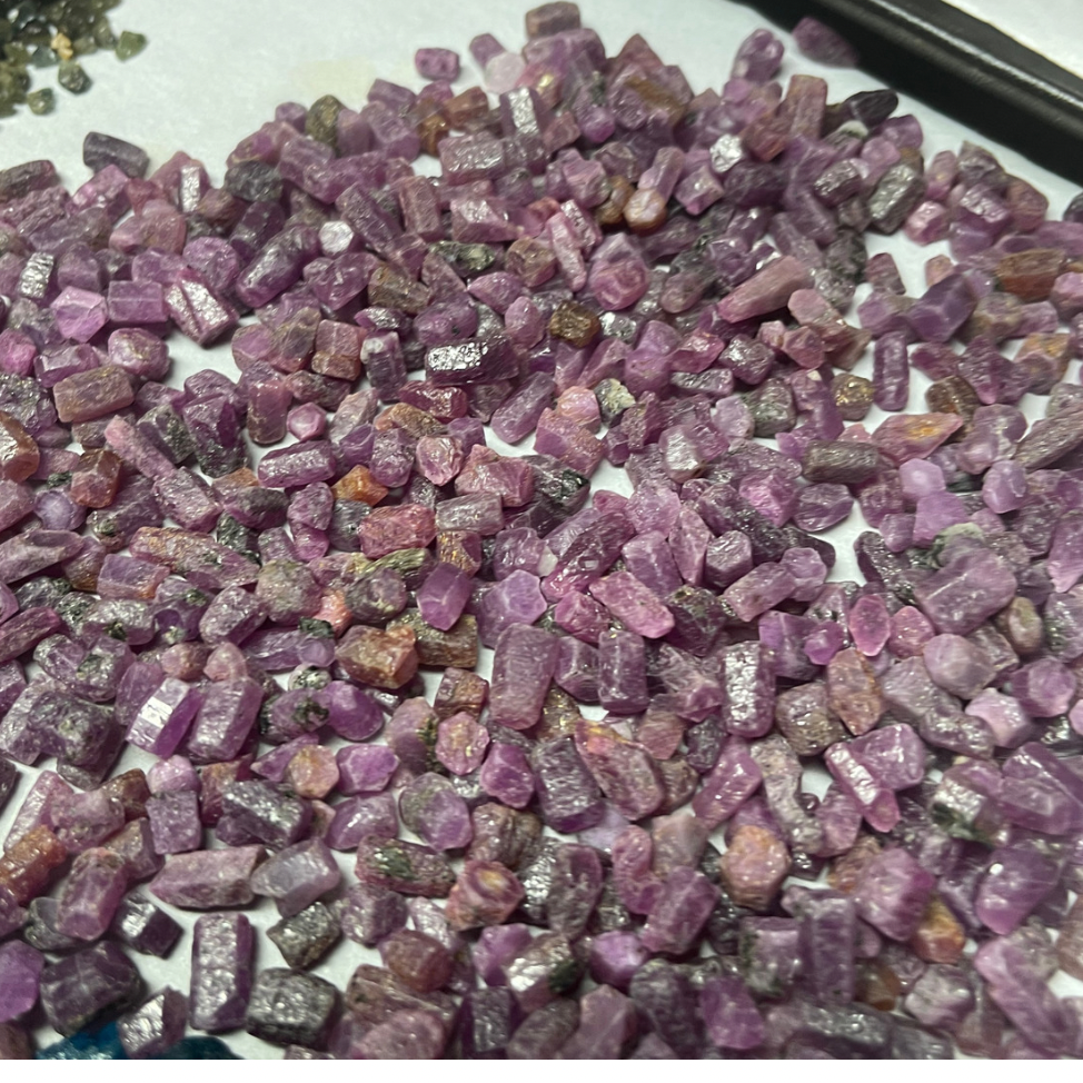 15 kg Natural Raw Rubies Rough | Rough ruby Hexagonal Crystals