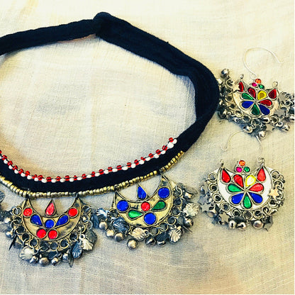 Antique Kuchi Gypsy Necklace And Earring
