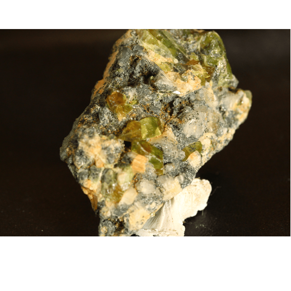 Mint Green Sphene Titanite on Calcite Albite Metrix | Sphene Fine Mineral Specimen
