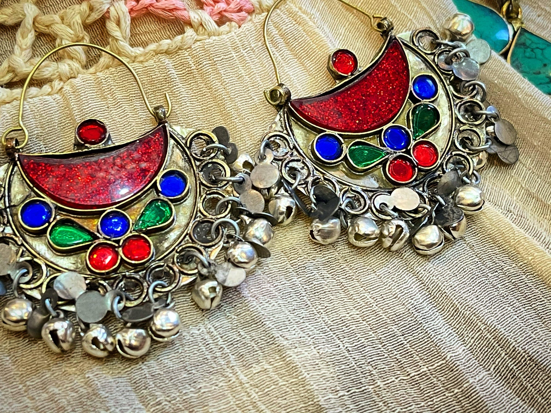 Afghan Tribal Kuchi Earrings | Vintage Earring | Antique Earrings - folkmarket