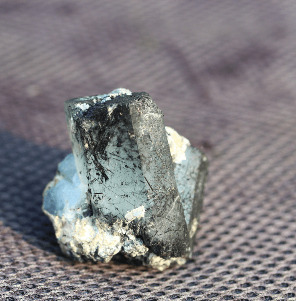 Aquamarine Crystal on Mica 