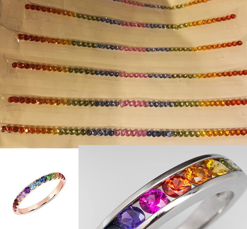 Create Rainbow sapphire engagement rings